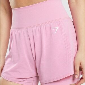 LIKE NEW - Gymshark Vital Seamless 2.0 2-in-1 Shorts - PINK - SMALL